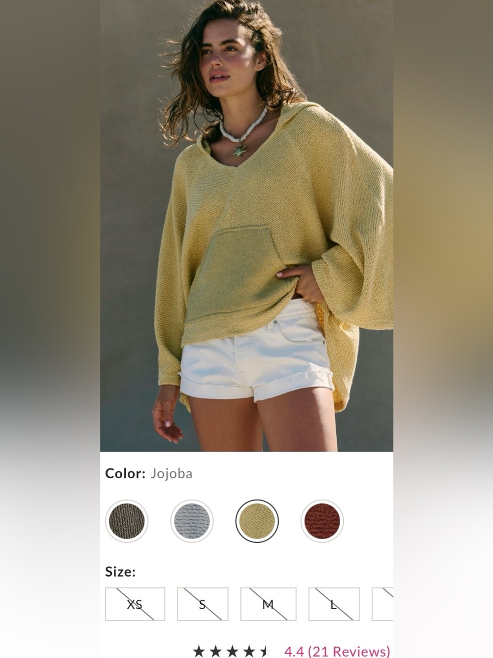 Free People free-est Collection ~ Simone Hoodie ~ XS ~ Color- Jojoba ~ NWT** - Picture 2 of 11